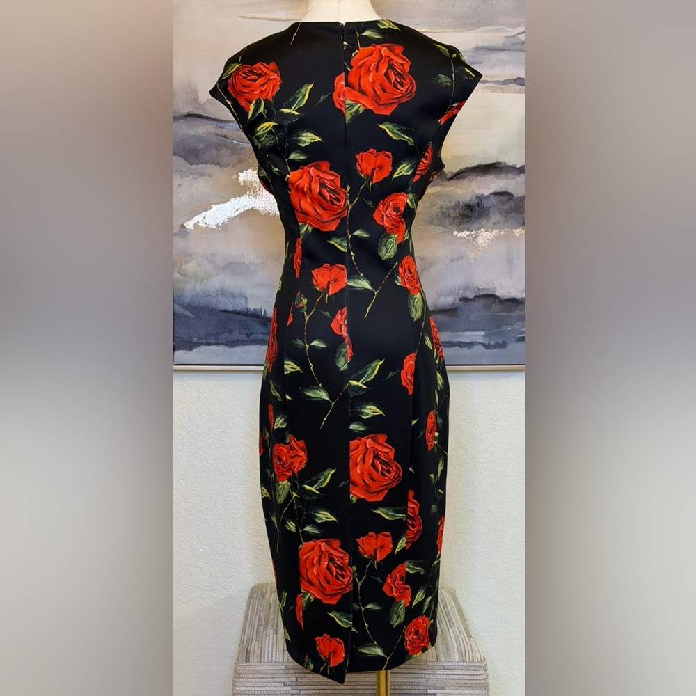 Alexia Admor Bodycon Rose Print Dress | Elegant Figure-Flattering Cocktail dress - Picture 4 of 11